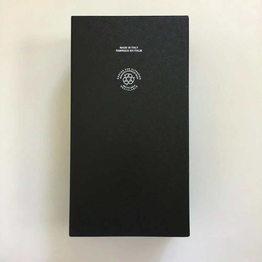 CHANEL Empty Gift Box for Shoes Loafer fits Size 37.5 Black Paper Box with Card